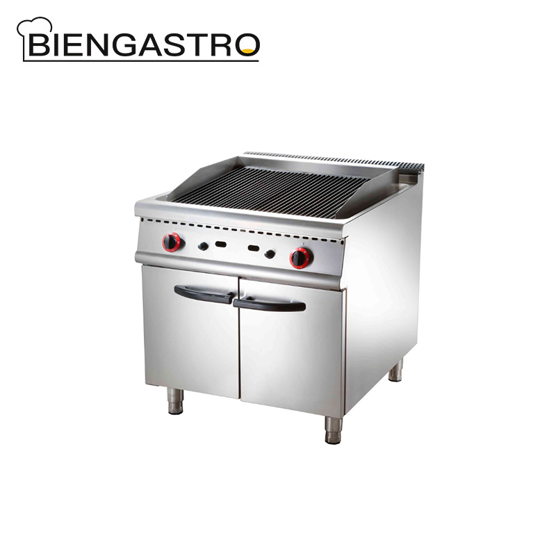 Gas Lava Rock Grill Machine with Cabinet