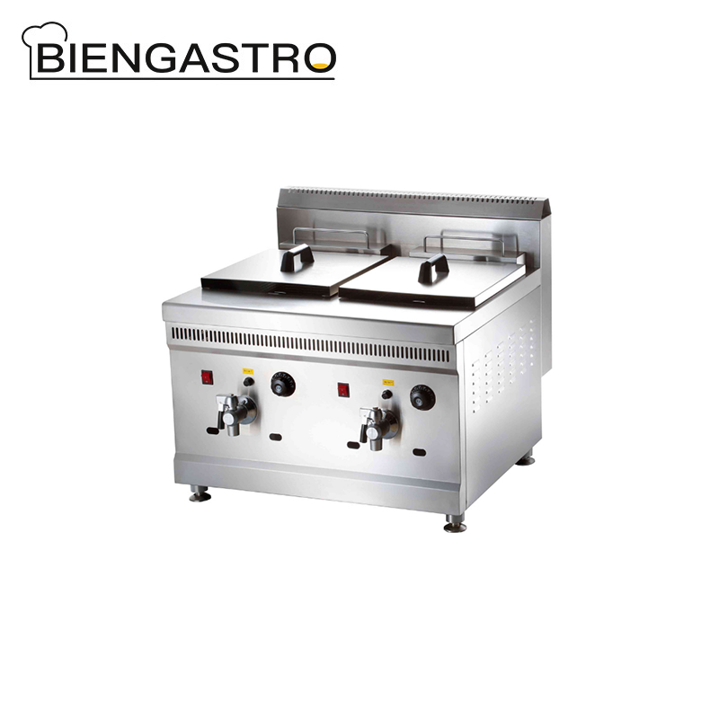 Double Tank Gas Fryer with Valve