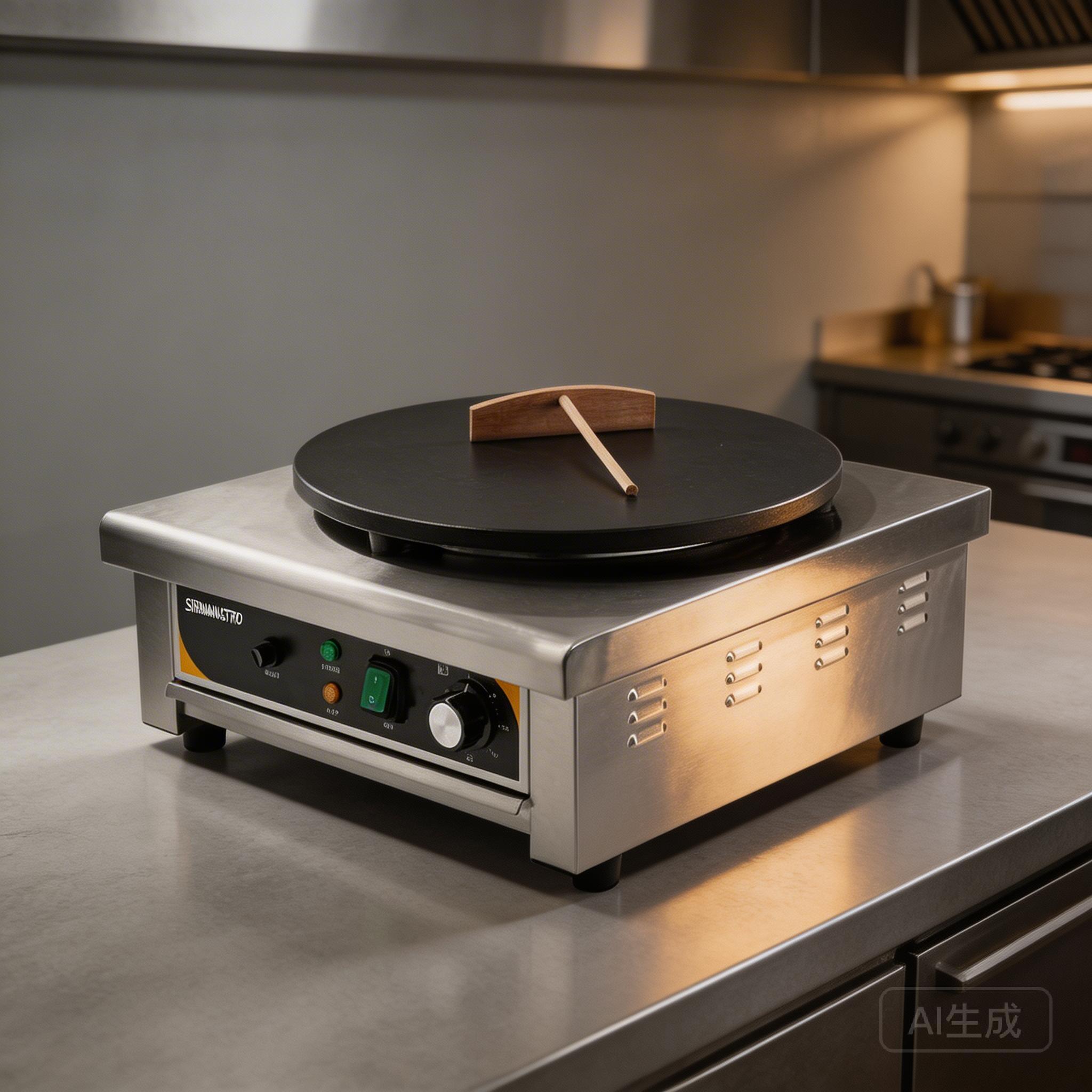 Electric Commercial Crepe Machine with Teflon-Coated Plate