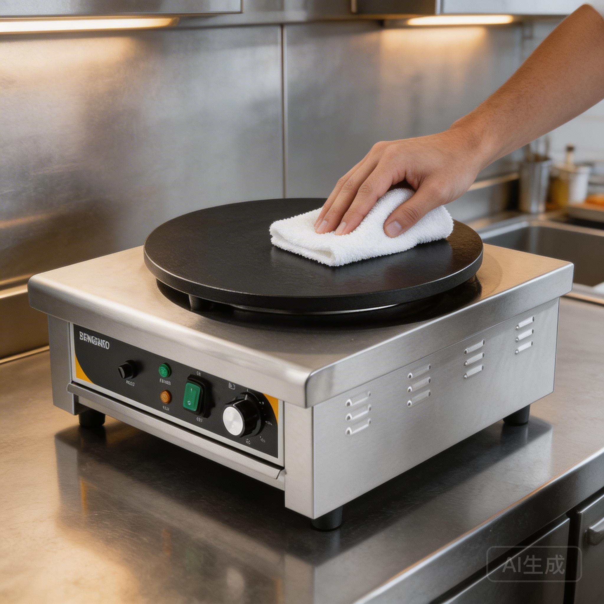 Cleaning a Commercial Crepe Machine with Teflon Coating