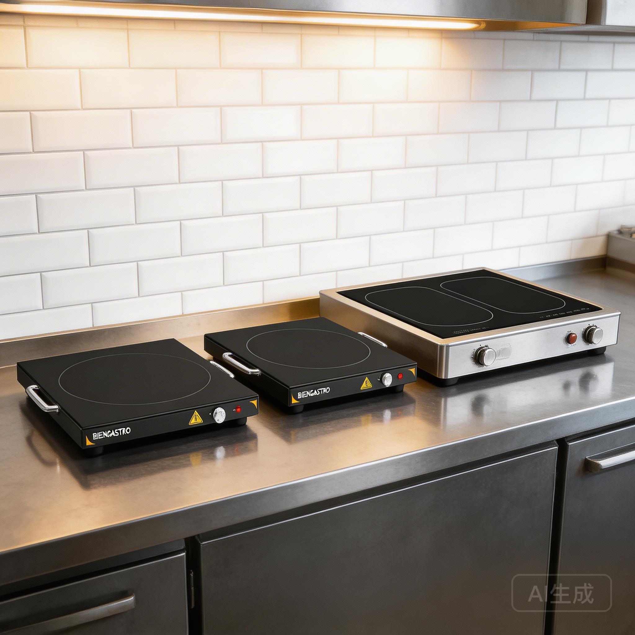 Types of commercial induction cookers: single, double, countertop