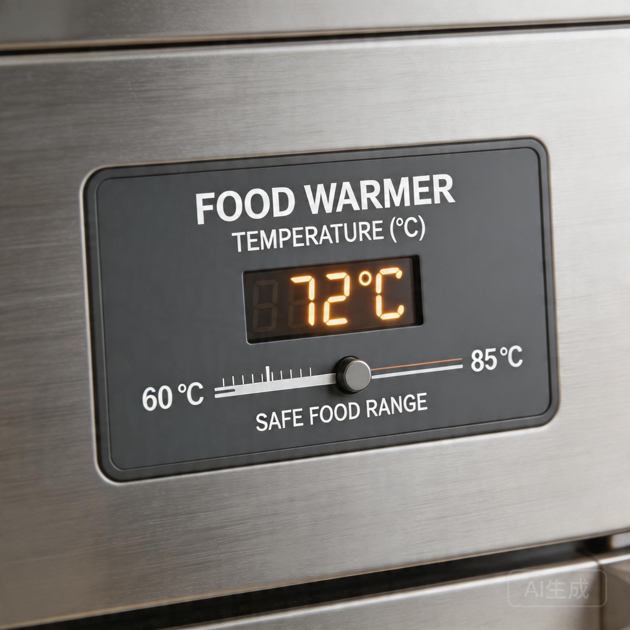 Image: Digital temperature control panel on a commercial food warmer