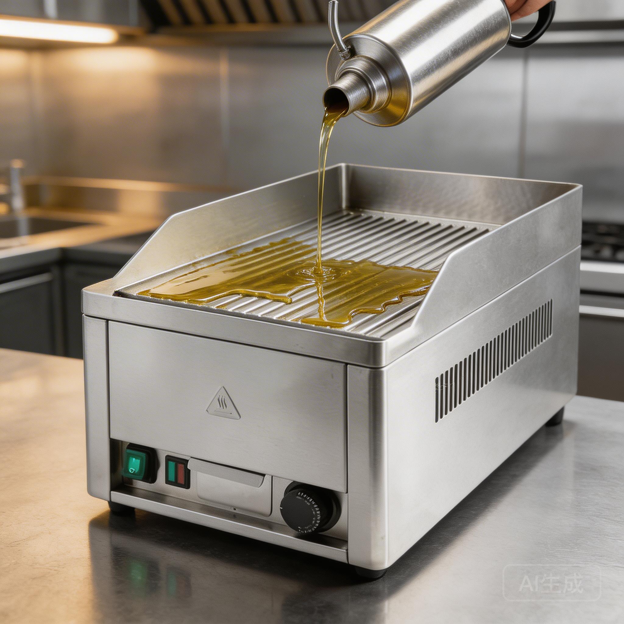 Seasoning a commercial flat top griddle with oil