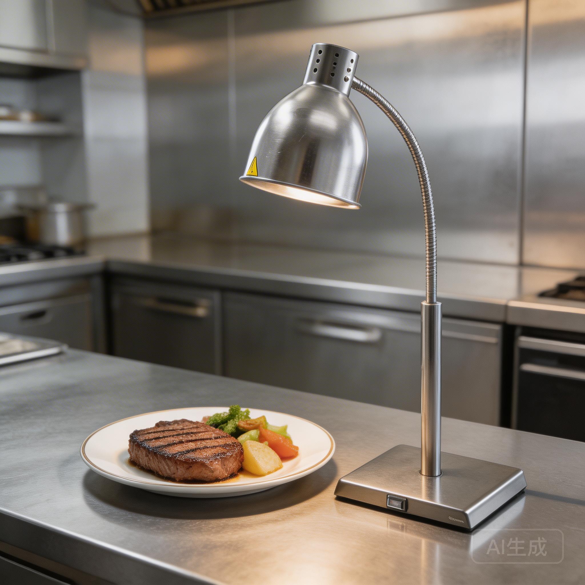 Restaurant warming lamp keeping dishes hot