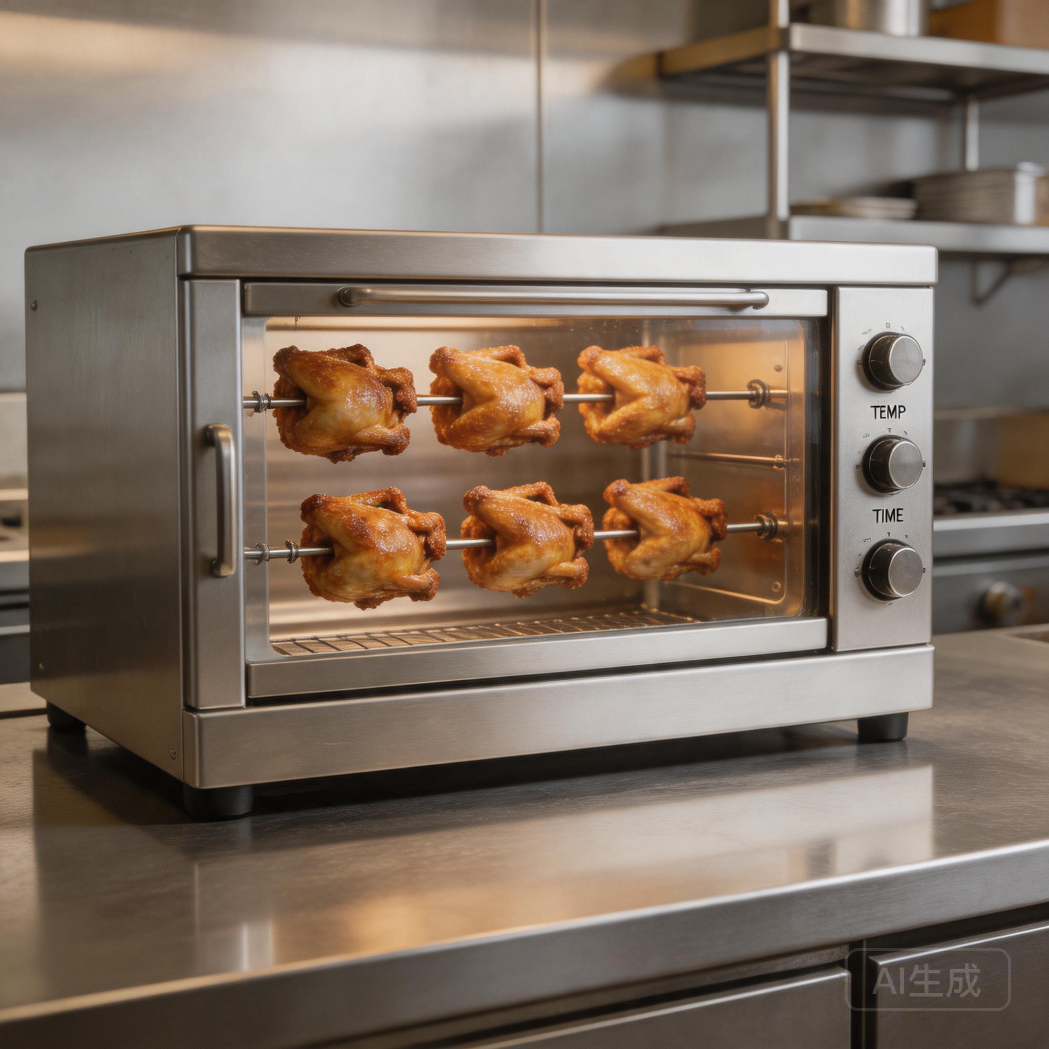 Commercial Rotisserie Oven in a Restaurant Kitchen