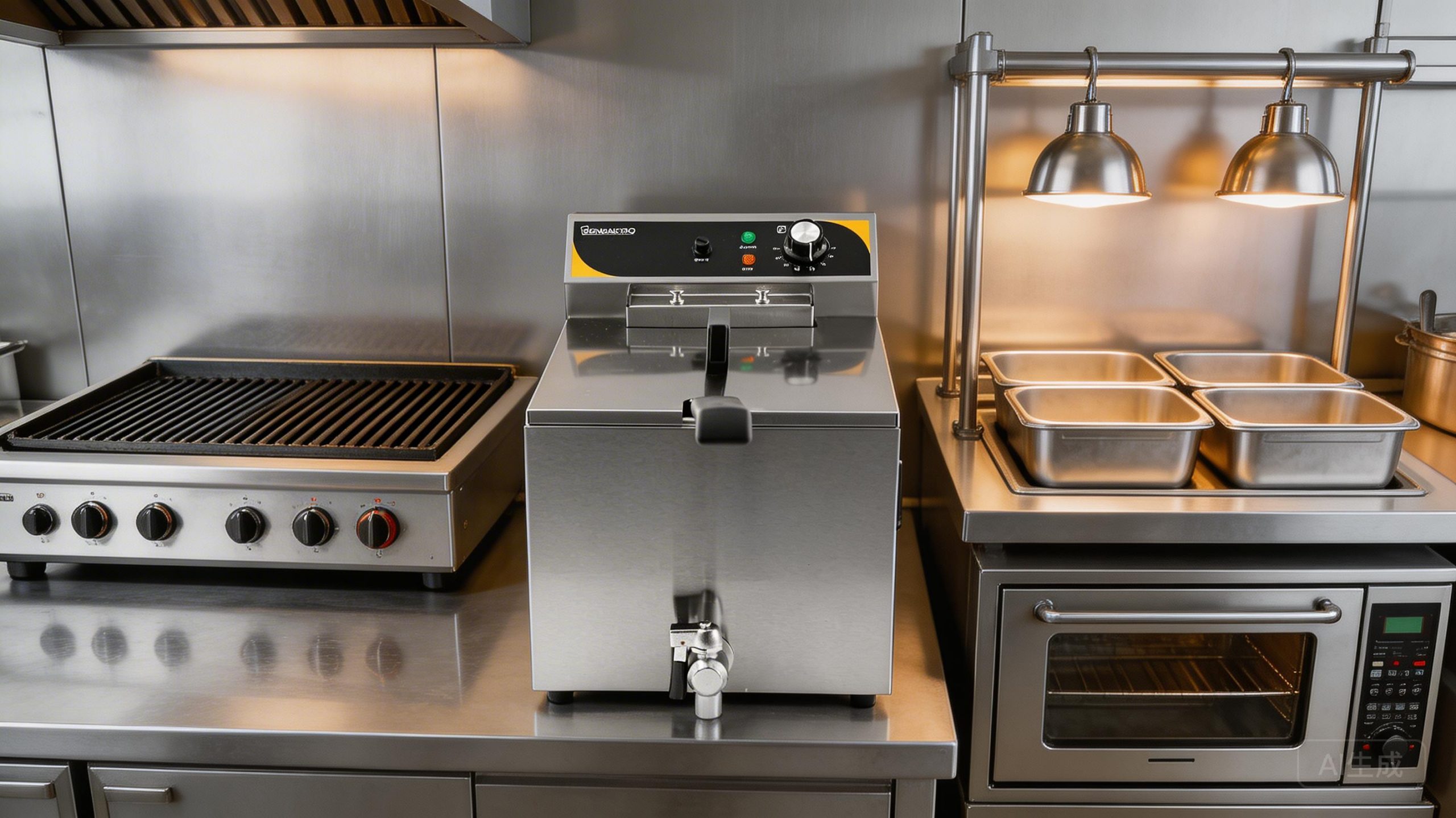 Small restaurant commercial kitchen equipment setup