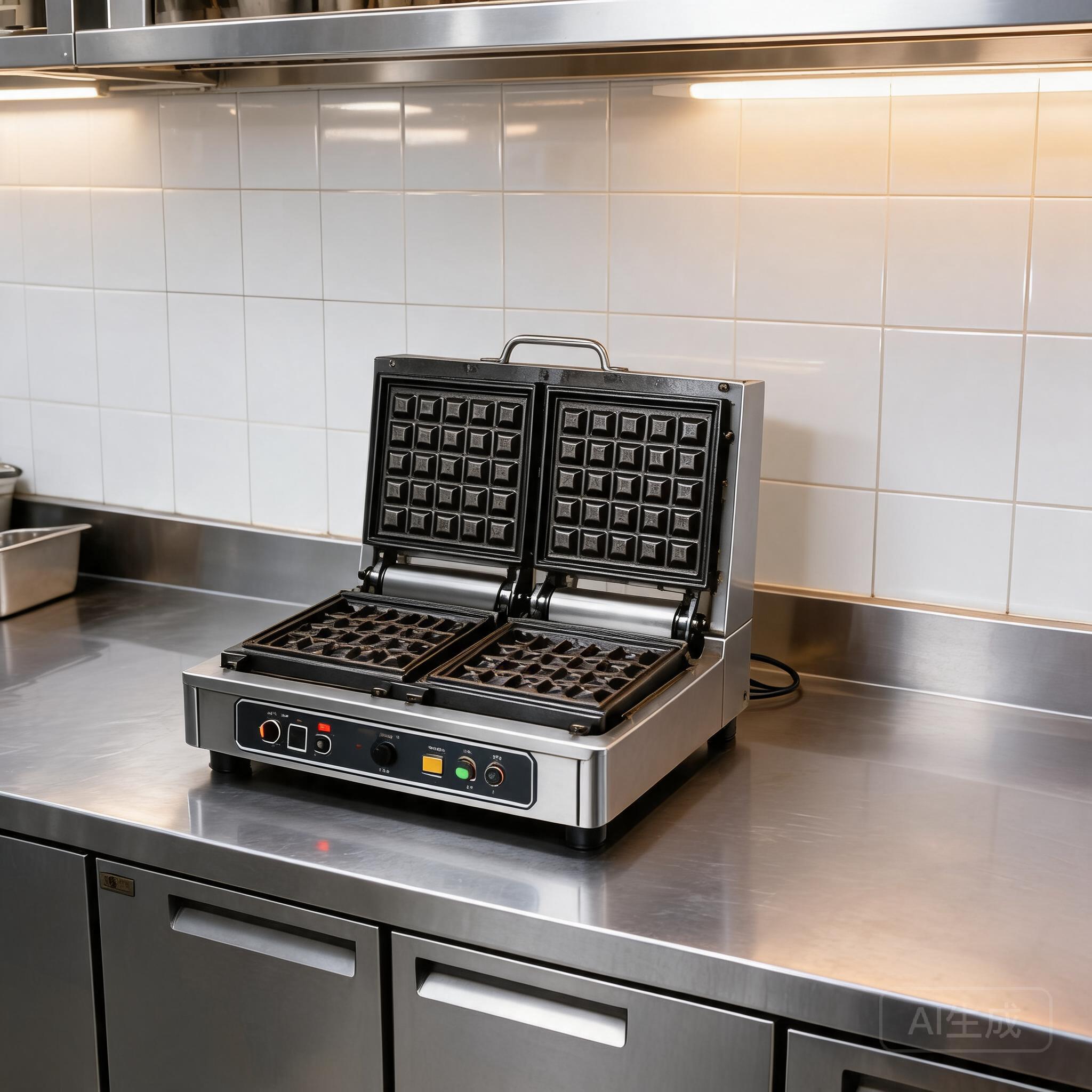 Commercial Waffle Maker in a Restaurant Kitchen